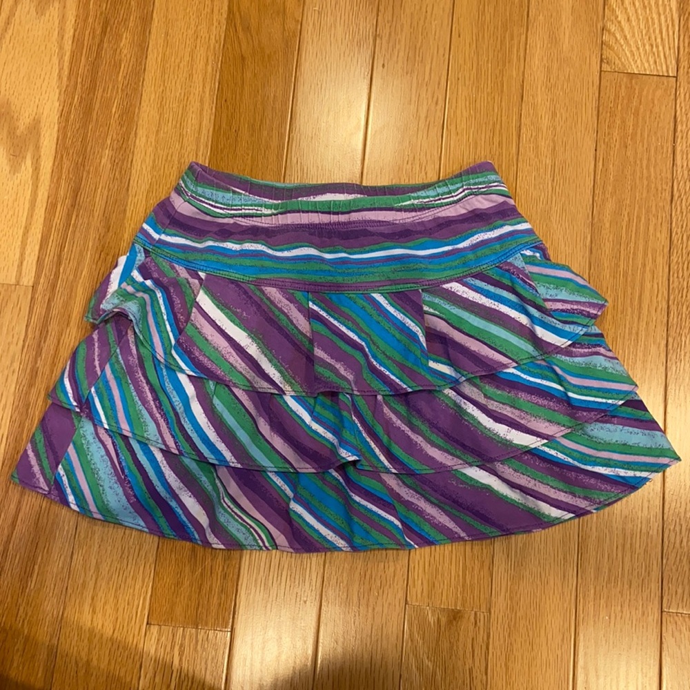 Striped ruffle skirt